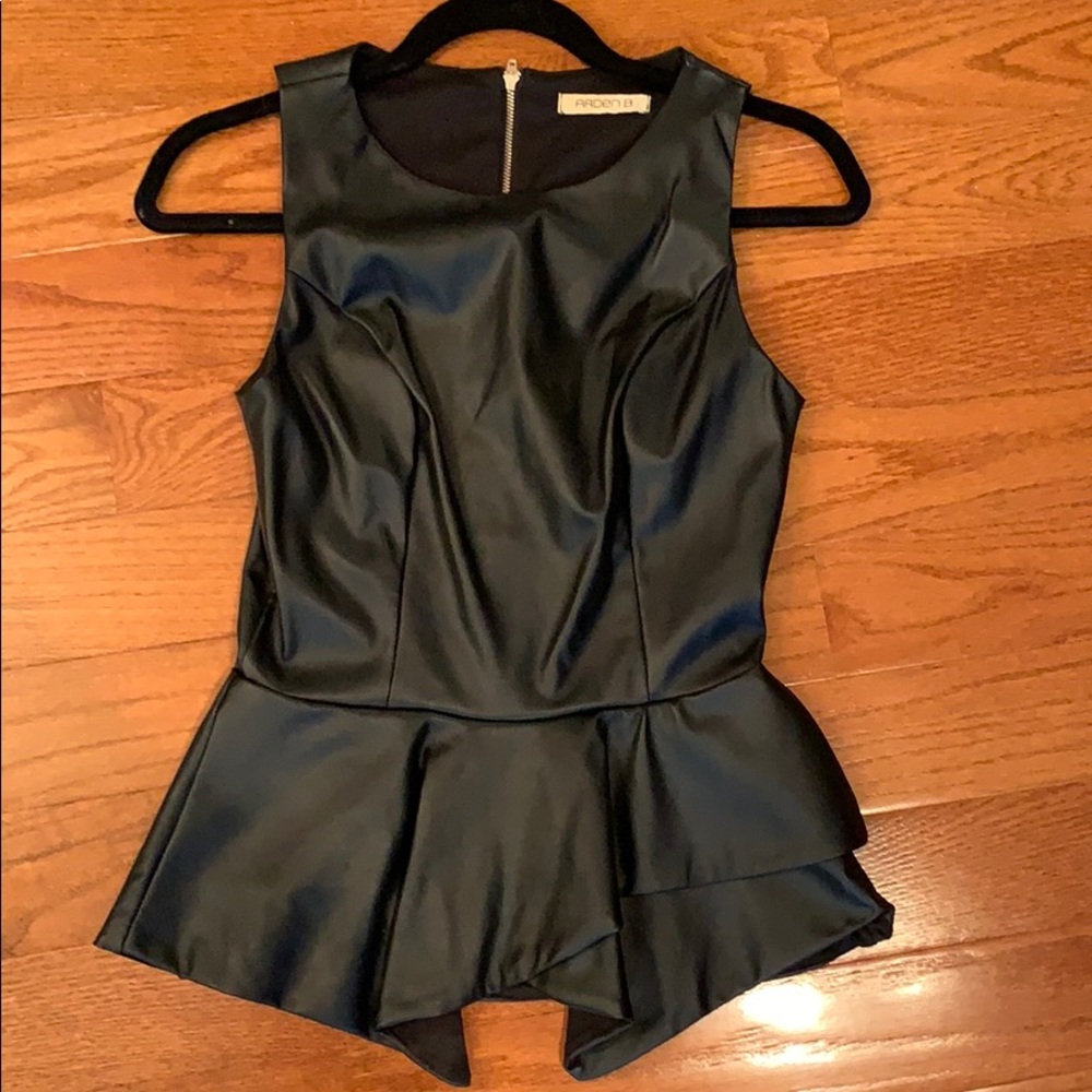 Pleather peplum top